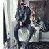 MJ 2018 mới mùa đông xuống da phụ nữ da xuống áo khoác ngắn lỏng dày vịt trắng xuống dịch vụ bánh mì - Quần áo da