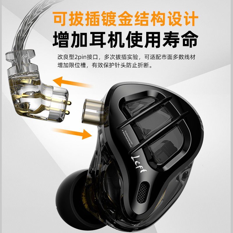 KZ ZAR圈铁耳机1圈7铁高音质HIFI发烧级入耳式挂耳式手机直播监听-图0