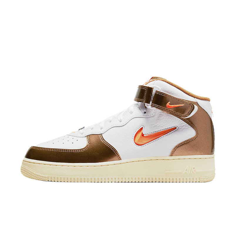 NIKE 耐克 AIR FORCE 1 MID 白蓝红白棕金空军中邦休闲板鞋DH5623 - 图3