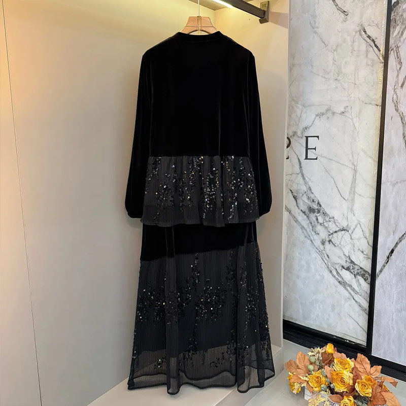 胖妹妹加肥钉珠领长袖上衣大码女装宽松遮胯亮片裙摆松紧腰半身裙,淘宝优惠券,粉丝福利购,淘宝优惠卷