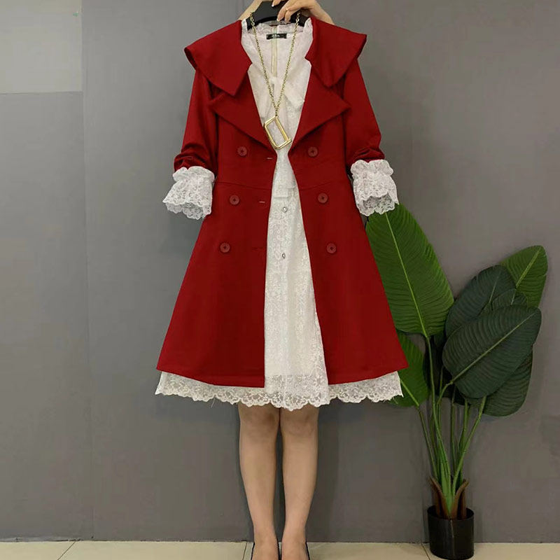 加肥大翻领中长款风衣胖MM2025秋季款通勤风洋气大码女装显瘦上衣,淘宝优惠券,粉丝福利购,淘宝优惠卷