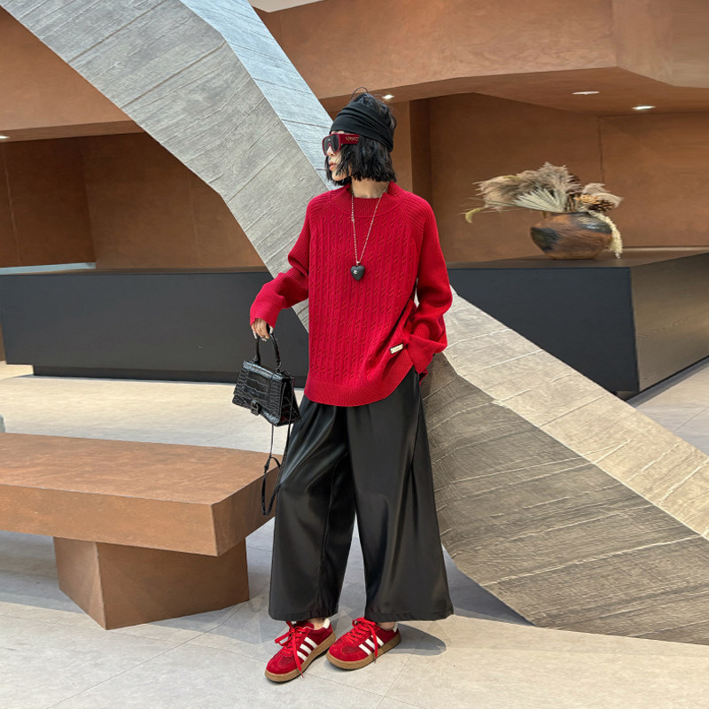 胖妹妹圆领麻花纹长袖针织衫纯色简约宽松遮肚子大码女装休闲上衣,淘宝优惠券,粉丝福利购,淘宝优惠卷