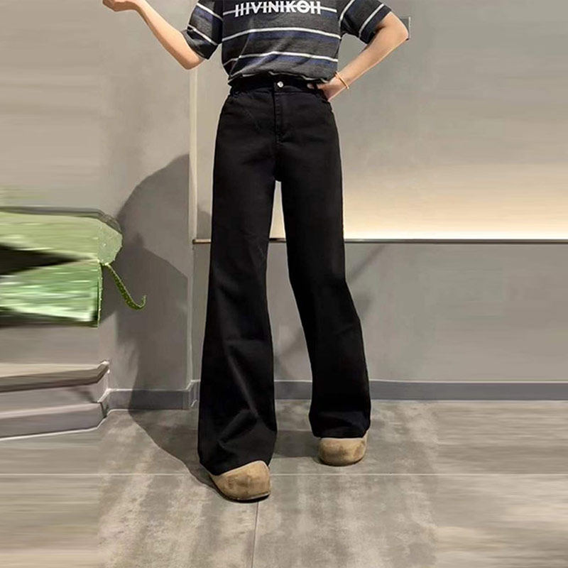 加肥大码女装秋冬款后腰松紧牛仔长裤宽松遮胯胖妹妹窄版阔腿裤子,淘宝优惠券,粉丝福利购,淘宝优惠卷