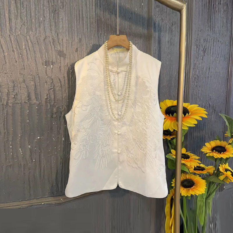 大码女装立领盘扣暗花国风马甲胖妹妹秋冬款韩版花朵袖口长袖小衫,淘宝优惠券,粉丝福利购,淘宝优惠卷