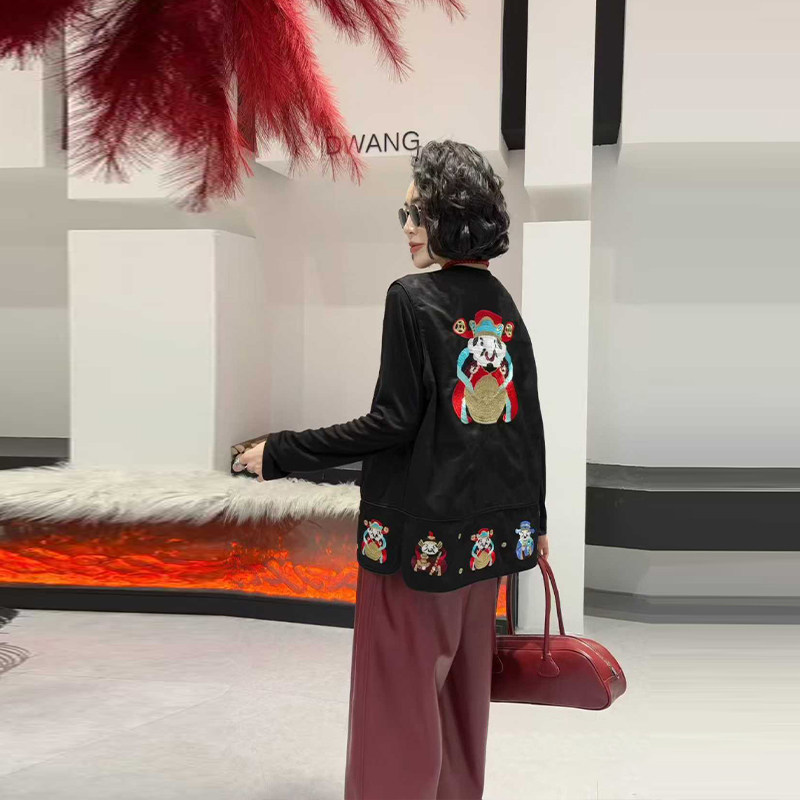 加肥大码女装卡通图案国风马甲胖妹妹复古风减龄显瘦2026新款坎肩,淘宝优惠券,粉丝福利购,淘宝优惠卷