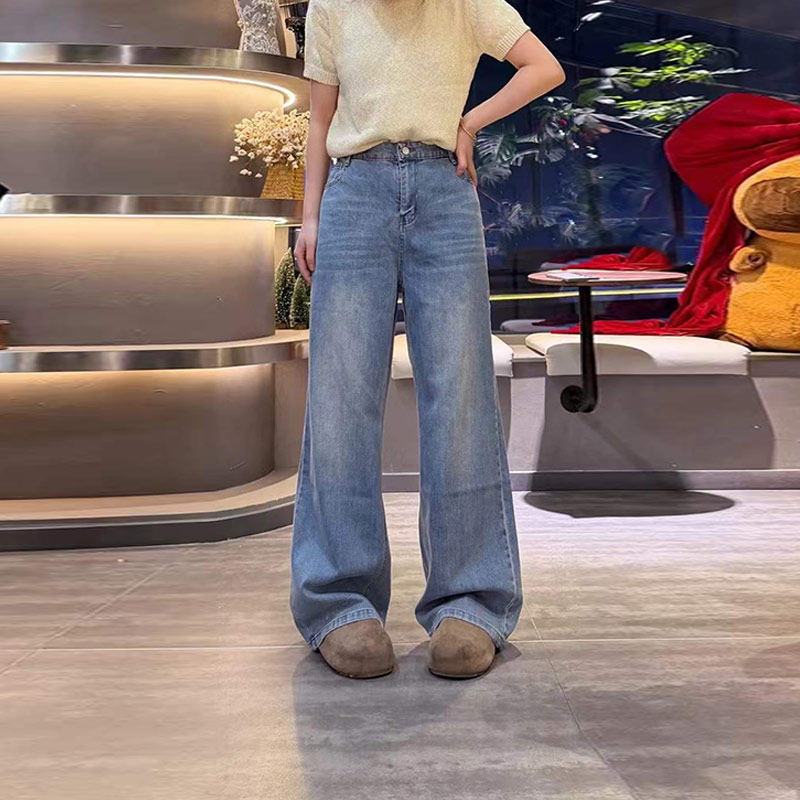 加肥大码女装秋冬款后腰松紧牛仔长裤宽松遮胯胖妹妹窄版阔腿裤子,淘宝优惠券,粉丝福利购,淘宝优惠卷