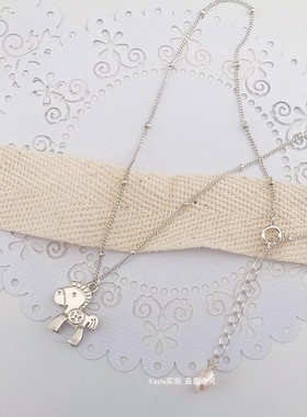 儿童礼物马上有钱原创定做锁骨链