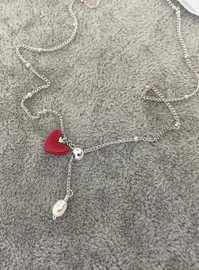 深田恭子同款正品小红心锁骨链
