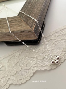 儿童纯银铃铛手作风锁骨链定制