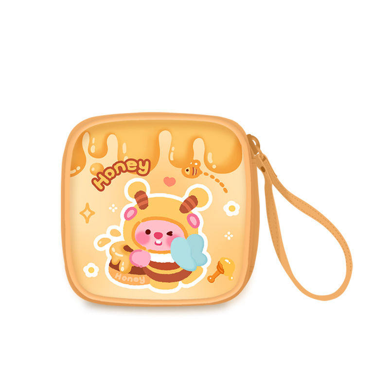 卡通可爱粉色小海狸零钱包便携女生大容量收纳包口红粉饼卫生巾包,淘宝优惠券,粉丝福利购,淘宝优惠卷