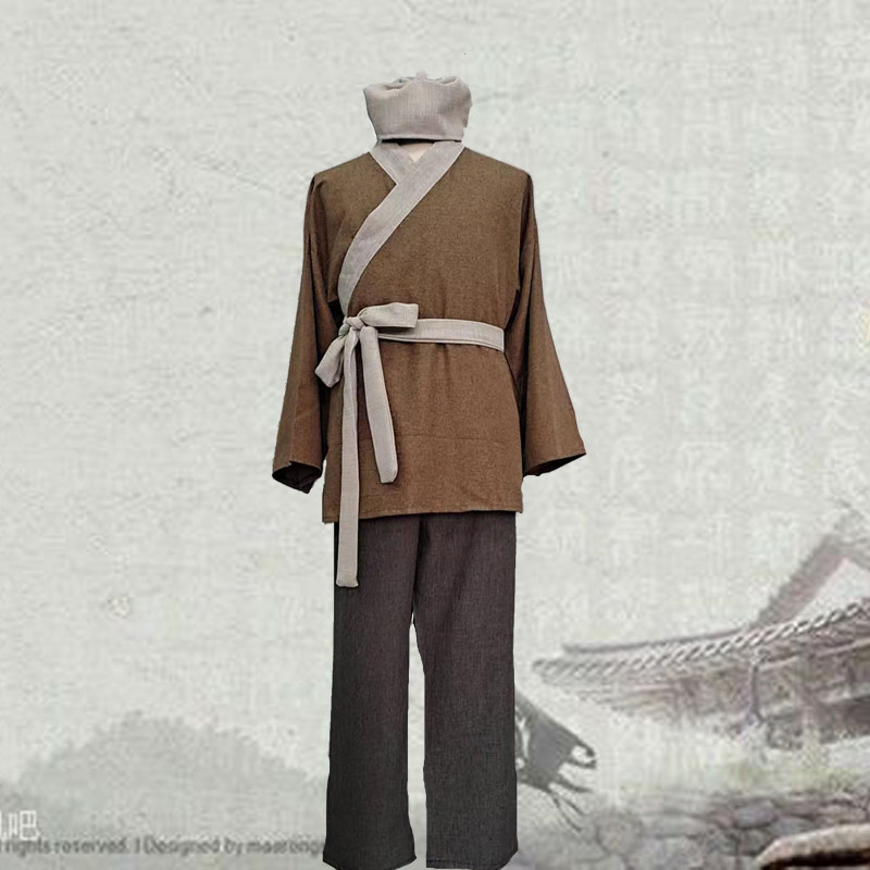 古装男汉服男款平民百姓小二衣服群演路人村民下人演出服棉麻戏服