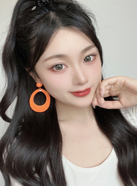 原创设计简约欧美风女糖果色耳环