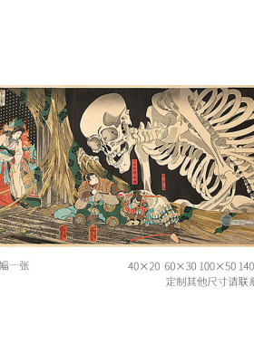 浮世绘歌川国芳日式风竖款装饰画
