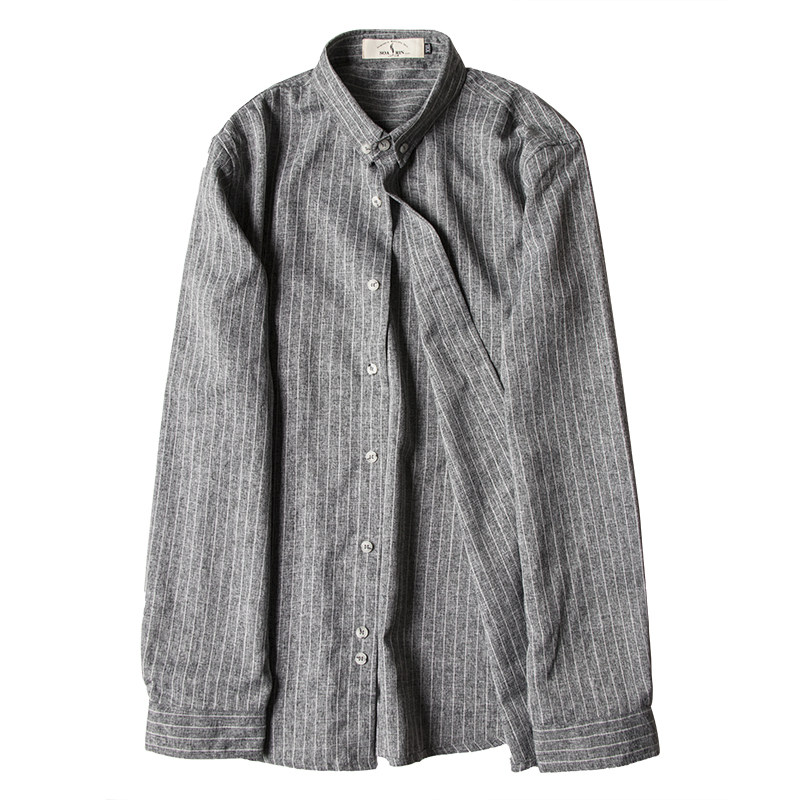 SOARIN英伦风雅痞男装复古条纹衬衫 高级感商务休闲西装衬衣免烫