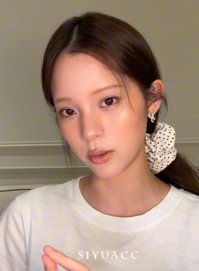 欧阳娜娜同款白色波点发圈头饰女