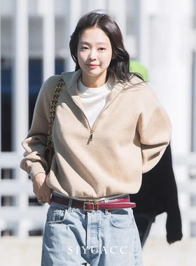 jennie同款红色腰带复古pu皮带女