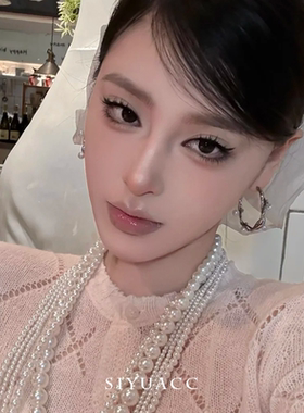 网红韩系多层仿珍珠叠戴锁骨链女