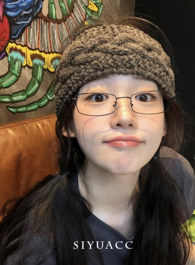 麻花宽边针织发带复古编织头带女