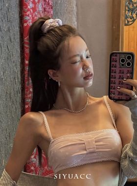 可爱粉色发圈韩系高级感发绳头饰
