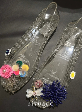 气质透明果冻水晶鞋鞋扣鞋花配饰