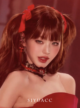张元英同款红色蝴蝶结发夹芭蕾风丝带绑发发带甜美发卡头饰发饰女