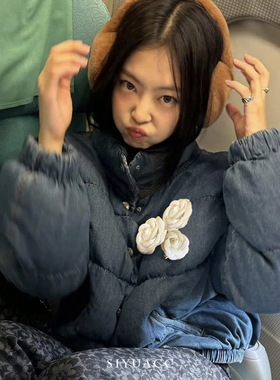 jennie白色山茶花胸针发夹胸花女