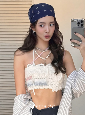 美式复古藏蓝腰果包头头巾方巾女