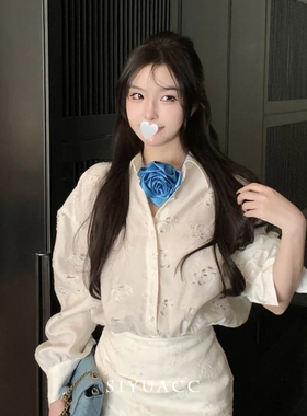 法式蓝色玫瑰花颈链花朵颈带项链