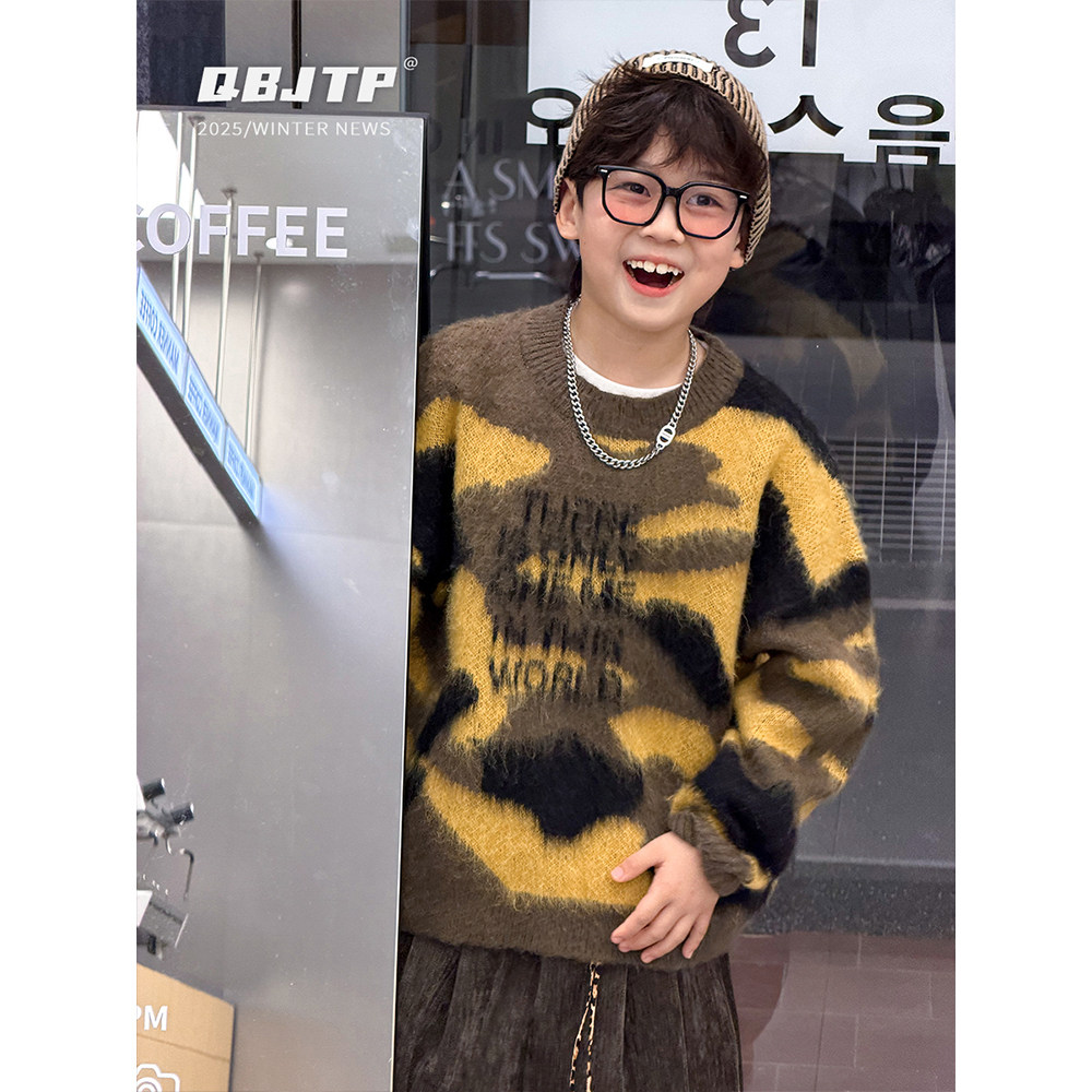 Q宝家童品11月新款 男童毛衣儿童2025秋冬季时尚针织衫中大童上衣,淘宝优惠券,粉丝福利购,淘宝优惠卷