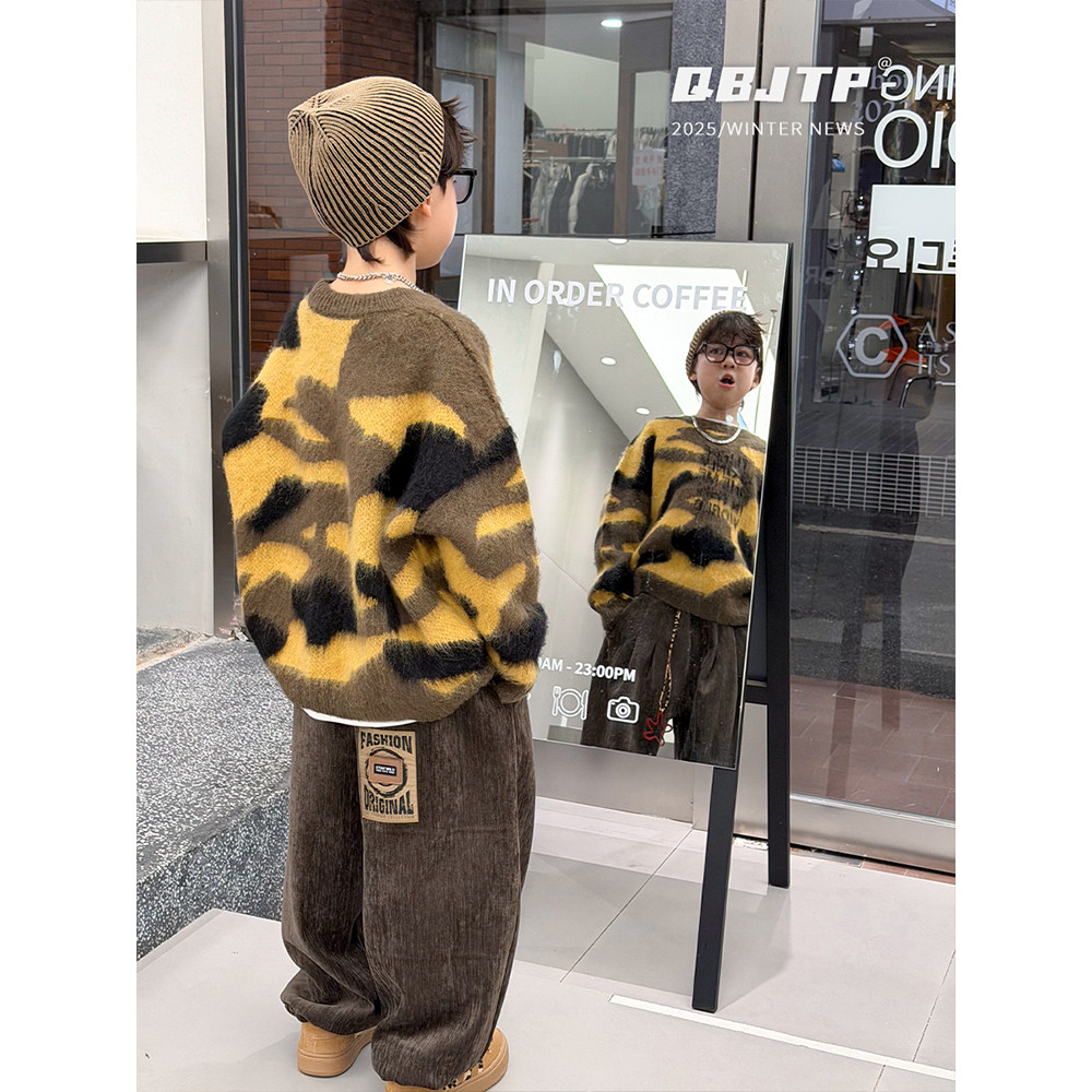 Q宝家童品11月新款 男童毛衣儿童2025秋冬季时尚针织衫中大童上衣,淘宝优惠券,粉丝福利购,淘宝优惠卷