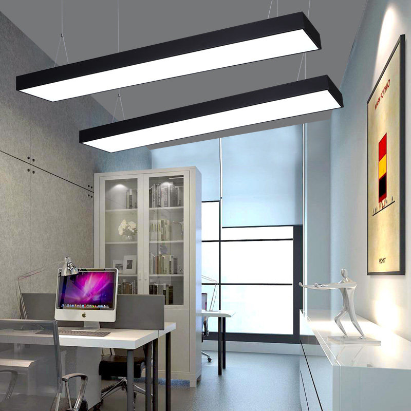 办公室吊灯LED长条吊线灯商场超市简约现代长方形照明灯具吸顶灯_虎窝淘