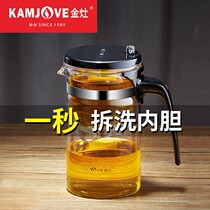 Gold foci TP-160 detachable washout cups glass tea doublecup flower tea bubble teapot tea cup liner flo tea tea set