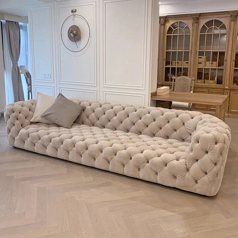 baxter意式轻奢极简真皮布艺直排拉扣沙发欧式美式高端别墅客厅