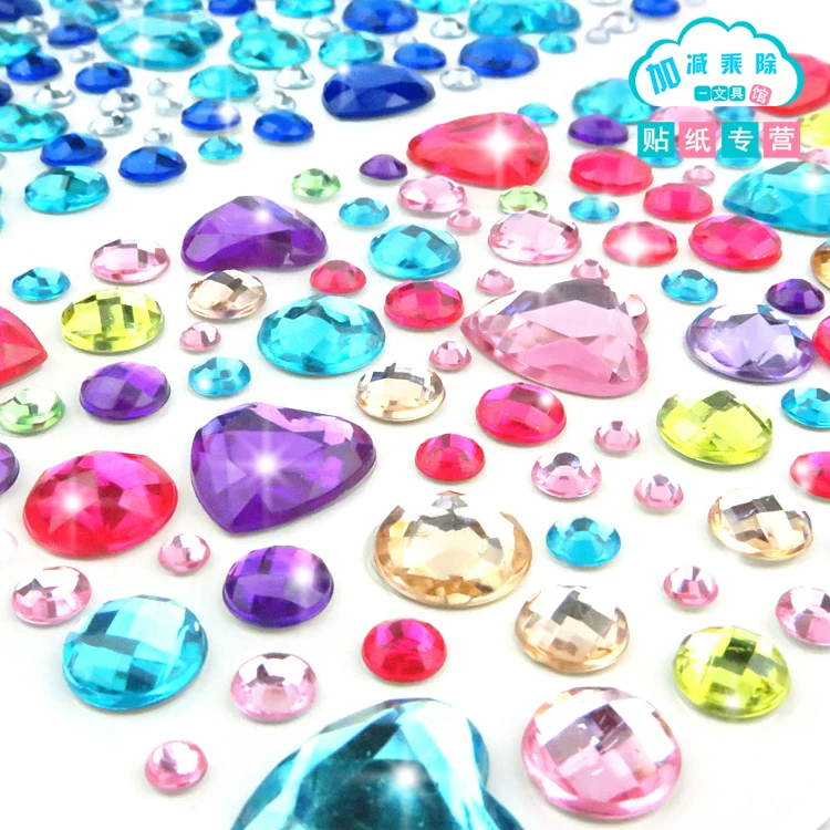 Children's sticker, three dimensional stickers, with gem, 3D