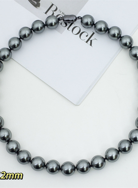 【幽绿】 人造大溪地仿拉贡黑珍珠 串链 珍珠项链