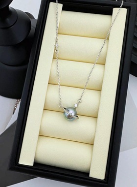 极光炫彩大溪地项链人造珍珠S925