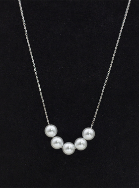 微笑路路通 人造冷光澳白/大溪地色珍珠 S925珍珠项链/吊坠链