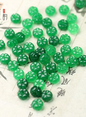 绿色系10mm南瓜珠干青翡翠玉石