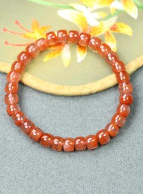 天然南红玛瑙冰种飘花散珠手链