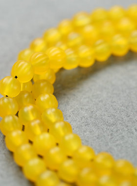 天然黄玛瑙南瓜圆珠多圈手串