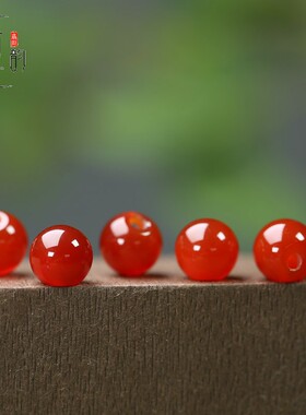 天然红玛瑙圆珠扣子10mm