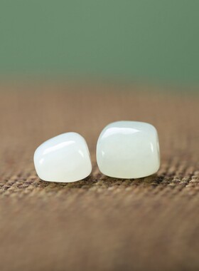 纯天然和田玉8-10mm通孔散珠