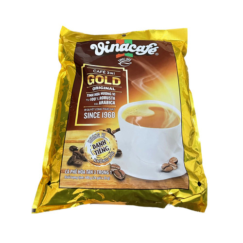 越南vinacafe金装威拿咖啡三合一速溶咖啡特浓加浓型480g独立包装 - 图1