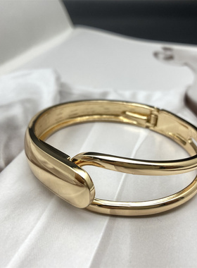 Bracelet欧美镂空不对称设计感合金手镯 简约个性小众开口配饰女