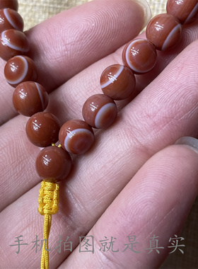 红色一线药师天眼珠108粒佛珠项链0.8