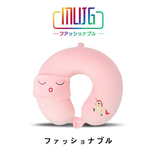 2025新款记忆棉U型枕办公室护颈枕旅行卡通眼罩二合一U形枕头 - 图0