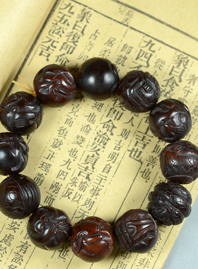 牦牛角手串民族风十二生肖雕刻