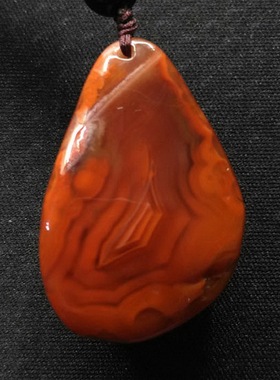 五形菩提-灵兽-天然保真凉山南红柿子红火焰红吊坠玛瑙男女A6