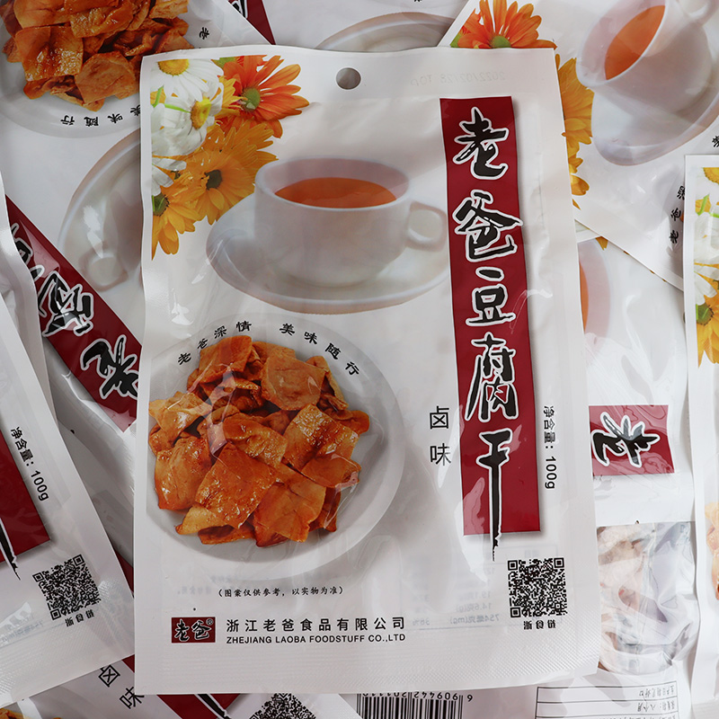 老爸豆腐干卤味100g 五香干麻辣豆豆干豆皮办公室休闲零食 - 图0