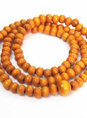 厂家直销 108手工串珠6mm黄木珠佛珠手链 三圈仿紫檀香味手串